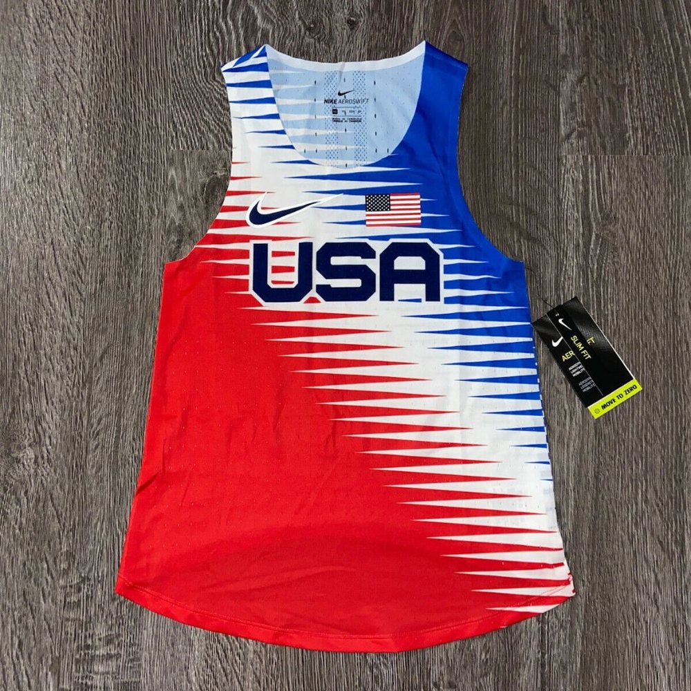 Nike Aeroswift ADV USA Olympics Running Track Singlet Tank Womens CV0414-657